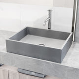 VIGO Coca Gothic ConcretoStone 19x15-in Deep Grey Bathroom Sink/Basin with Rectangular Vessel image 5