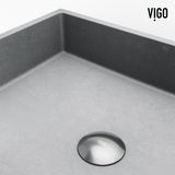 VIGO Coca Gothic ConcretoStone 19x15-in Deep Grey Bathroom Sink/Basin with Rectangular Vessel image 8