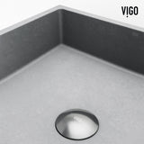 VIGO Coca Gothic ConcretoStone Grey Bathroom Sink/Basin Set with Cass Faucet and Rectangular Vessel image 8
