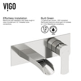 VIGO Cornelius Wall Mount Single Handle Bathroom Sink Faucet, WaterSense Certified, Brushed Nickel image 4