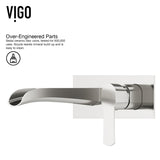 VIGO Cornelius Wall Mount Single Handle Bathroom Sink Faucet, WaterSense Certified, Brushed Nickel image 5