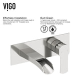VIGO Cornelius Wall Mount Single Handle Bathroom Sink Faucet, WaterSense Certified, Brushed Nickel image 6