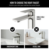 VIGO Davidson Single Handle Single Hole Bathroom Sink Faucet, WaterSense Certified, Brushed Nickel image 4