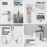 VIGO Davidson Single Handle Single Hole Bathroom Sink Faucet, WaterSense Certified, Chrome image 8
