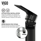 VIGO Davidson Single Handle Single Hole Bathroom Sink Faucet, WaterSense Certified, Matte Black image 8