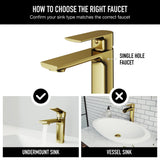 VIGO Davidson Single Handle Single Hole Bathroom Sink Faucet, WaterSense Certified, Matte Gold image 4