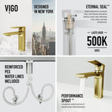 VIGO Davidson Single Handle Single Hole Bathroom Sink Faucet, WaterSense Certified, Matte Gold image 8