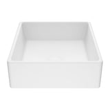 VIGO Dianthus Matte Stone Square Vessel Bathroom Sink, Above-Counter Installation, White