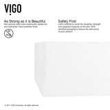 VIGO Dianthus Matte Stone Square Vessel Bathroom Sink, Above-Counter Installation, White image 4
