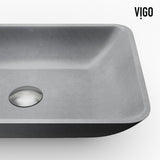 VIGO Duomo Gothic ConcretoStone 18x13-in Deep Grey Bathroom Sink/Basin with Rectangular Vessel image 2