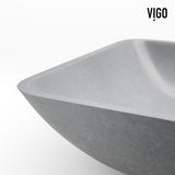 VIGO Duomo Gothic ConcretoStone 18x13-in Deep Grey Bathroom Sink/Basin with Rectangular Vessel image 3