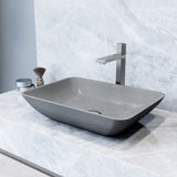 VIGO Duomo Gothic ConcretoStone 18x13-in Deep Grey Bathroom Sink/Basin with Rectangular Vessel image 6