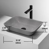 VIGO Duomo Gothic ConcretoStone 18x13-in Deep Grey Bathroom Sink/Basin with Rectangular Vessel image 7