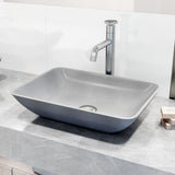 VIGO Duomo Gothic ConcretoStone Grey Bathroom Sink/Basin Set with Cass Faucet and Rectangular Vessel image 6