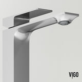VIGO Duomo Gothic ConcretoStone Grey Bathroom Sink/Basin Set with Dunn Faucet and Rectangular Vessel image 7