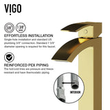 VIGO Duris Single Handle Vessel Sink Bathroom Faucet with Deck Plate, Matte BGold image 7