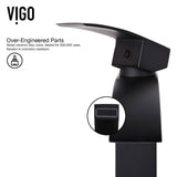 VIGO Duris Single Handle Vessel Sink Bathroom Faucet with Deck Plate, Matte Black image 3