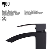 VIGO Duris Single Handle Vessel Sink Bathroom Faucet with Deck Plate, Matte Black image 5