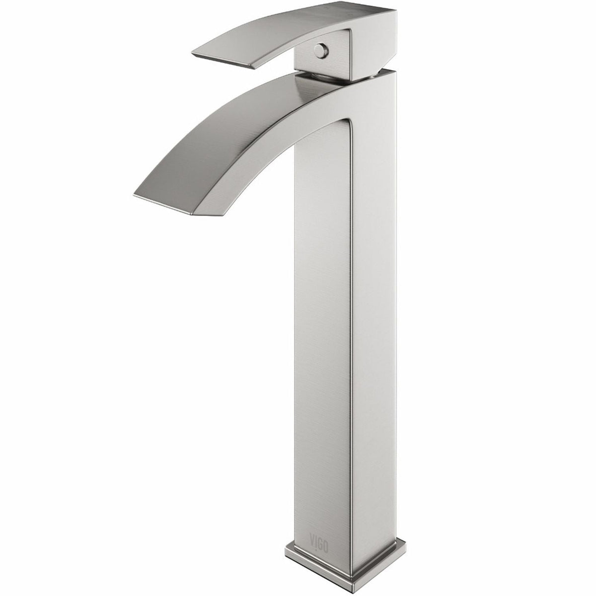 VIGO Duris Vessel Single Handle Vessel Sink Bathroom Faucet with Deck Plate, Brushed Nickel