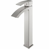 VIGO Duris Vessel Single Handle Vessel Sink Bathroom Faucet with Deck Plate, Brushed Nickel