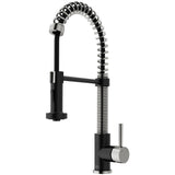 VIGO Edison Single Handle Pull Down Kitchen Faucet, Stainless Steel/Matte Black image 2