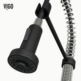 VIGO Edison Single Handle Pull Down Kitchen Faucet, Stainless Steel/Matte Black image 3