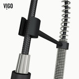 VIGO Edison Single Handle Pull Down Kitchen Faucet, Stainless Steel/Matte Black image 5