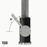 VIGO Edison Single Handle Pull Down Kitchen Faucet, Stainless Steel/Matte Black image 6