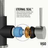 VIGO Edison Single Handle Pull Down Kitchen Faucet, Stainless Steel/Matte Black image 7