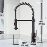 VIGO Edison Single Handle Pull Down Kitchen Faucet, Stainless Steel/Matte Black image 8