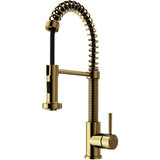 VIGO Edison Single Handle Pull Down Sprayer Kitchen Faucet, Matte Gold