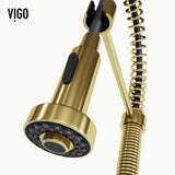 VIGO Edison Single Handle Pull Down Sprayer Kitchen Faucet, Matte Gold image 3