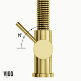 VIGO Edison Single Handle Pull Down Sprayer Kitchen Faucet, Matte Gold image 6