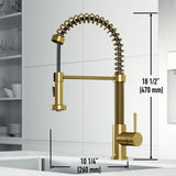 VIGO Edison Single Handle Pull Down Sprayer Kitchen Faucet, Matte Gold image 8