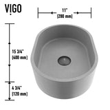 VIGO Giralda Gothic ConcretoStone 16x11-in Deep Grey Bathroom Sink/Basin with Rectangular Vessel image 4