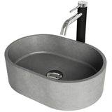 VIGO Giralda Gothic ConcretoStone Grey Bathroom Sink/Basin Set with Lexington Faucet and Oval Composite Vessel