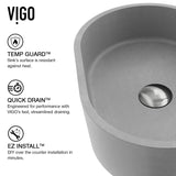 VIGO Giralda Gothic ConcretoStone Grey Bathroom Sink/Basin Set with Lexington Faucet and Oval Composite Vessel image 4