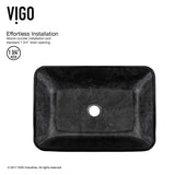 VIGO Glass Grey Onyx Bathroom Sink/Basin Set with Linus Faucet and Rectangular Vessel image 7