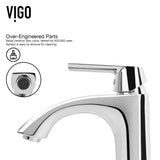 VIGO Glass Grey Onyx Bathroom Sink/Basin Set with Linus Faucet and Round Vessel image 5