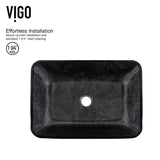 VIGO Glass Grey Onyx Bathroom Sink/Basin Set with Matte Black Lexington Faucet and Rectangular Vessel image 7