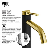 VIGO Glass Grey Onyx Bathroom Sink/Basin Set with Matte Gold Lexington Faucet and Rectangular Vessel image 8