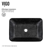 VIGO Glass Grey Onyx Bathroom Sink/Basin Set with Niko Faucet and Rectangular Vessel image 4
