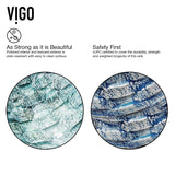 VIGO Glass Oceania Blue Bathroom Sink/Basin Set with Linus Faucet and Round Vessel image 7