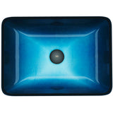 VIGO Glass Rectangular Vessel Bathroom Sink/Basin, Turquoise image 2