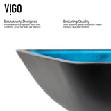 VIGO Glass Rectangular Vessel Bathroom Sink/Basin, Turquoise image 3