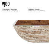 VIGO Glass Rectangular Vessel Bathroom Sink/Basin with Rounded Edges & Deep Bowl, Amber Sunset image 3