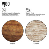 VIGO Glass Rectangular Vessel Bathroom Sink/Basin with Rounded Edges & Deep Bowl, Amber Sunset image 4