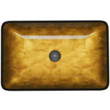 VIGO Glass Rectangular Vessel Bathroom Sink/Basin with Rounded Edges & Deep Bowl, Copper image 2