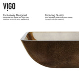 VIGO Glass Rectangular Vessel Bathroom Sink/Basin with Rounded Edges & Deep Bowl, Copper image 4