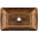 VIGO Glass Rectangular Vessel Bathroom Sink/Basin with Rounded Edges & Deep Bowl, Gold image 2